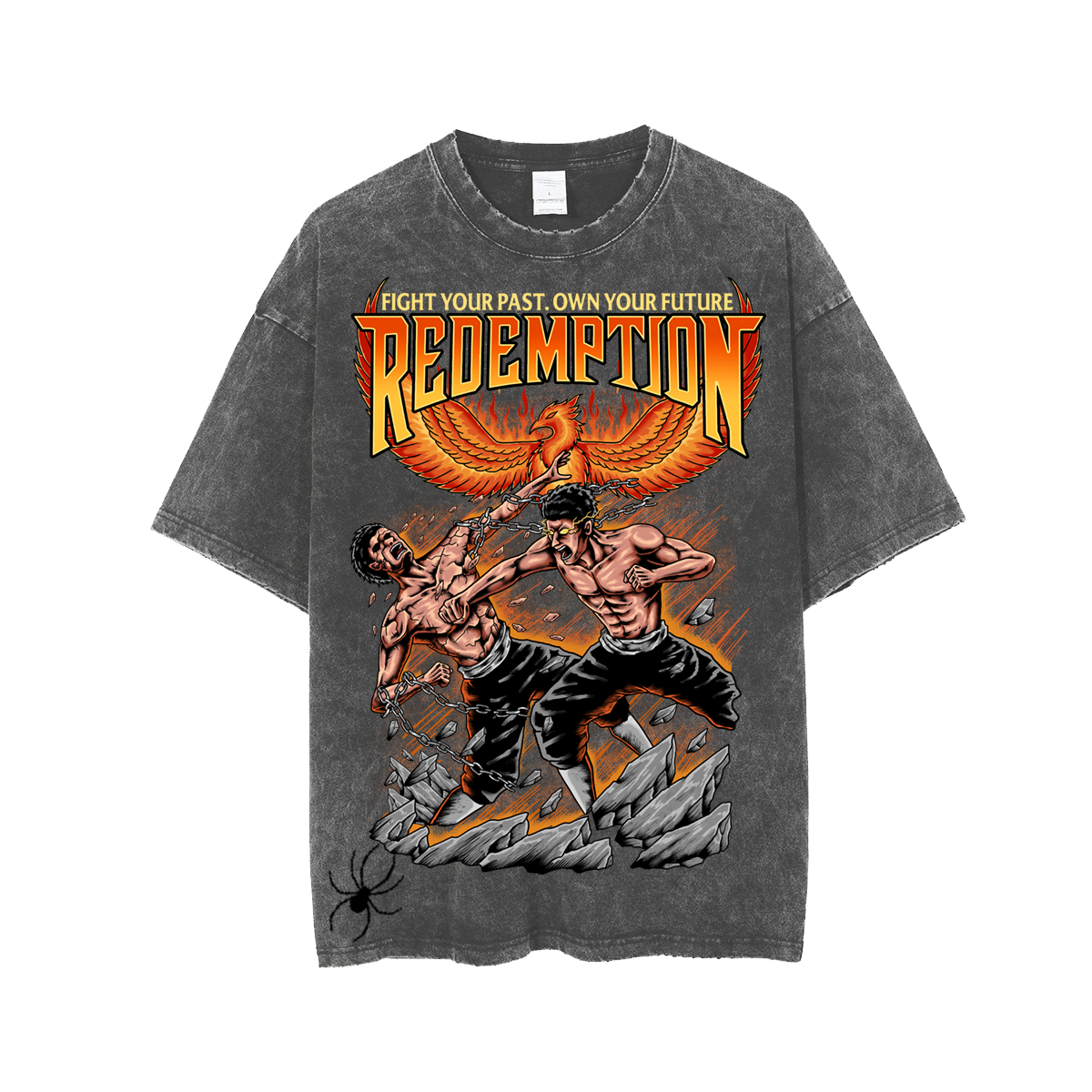 Redemption Fight Your Past Acid Wash Tshirt