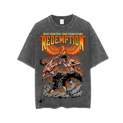 Redemption Fight Your Past Acid Wash Tshirt