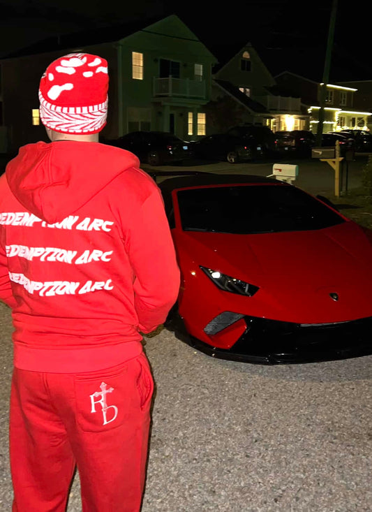 * Red Redemption Flared Tracksuit