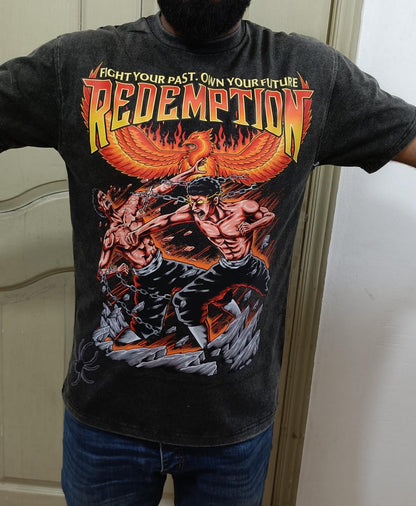 Redemption Fight Your Past Acid Wash Tshirt
