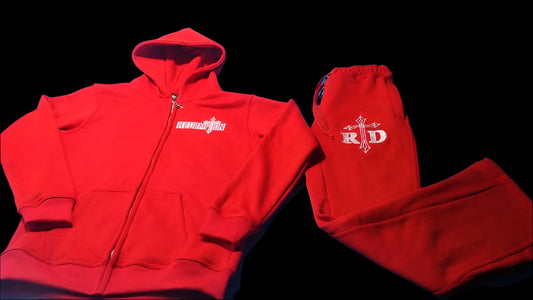 * Red Redemption Flared Tracksuit