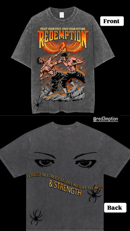 Redemption Fight Your Past Acid Wash Tshirt