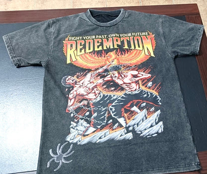 Redemption Fight Your Past Acid Wash Tshirt